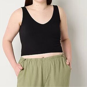 Xersion VNeck Sleeveless Ribbed Top